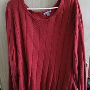 Jessica London Sweater Women's (22 /24) Red Cable Knit Top